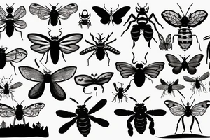 Crazy nature insects tattoo idea