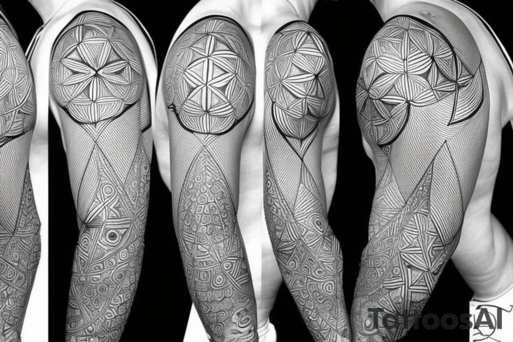 sacred geometry sleeve tattoo idea