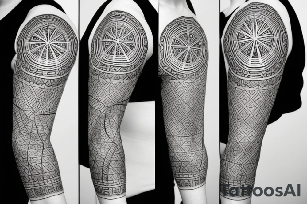 sacred geometry sleeve tattoo idea