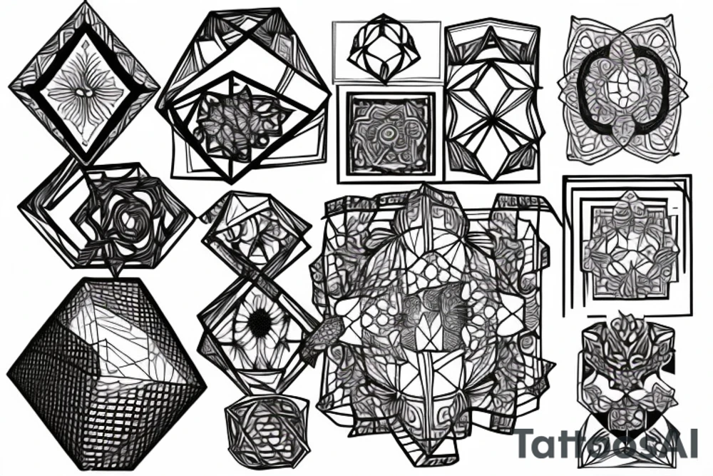 sacred hyper cube tattoo idea