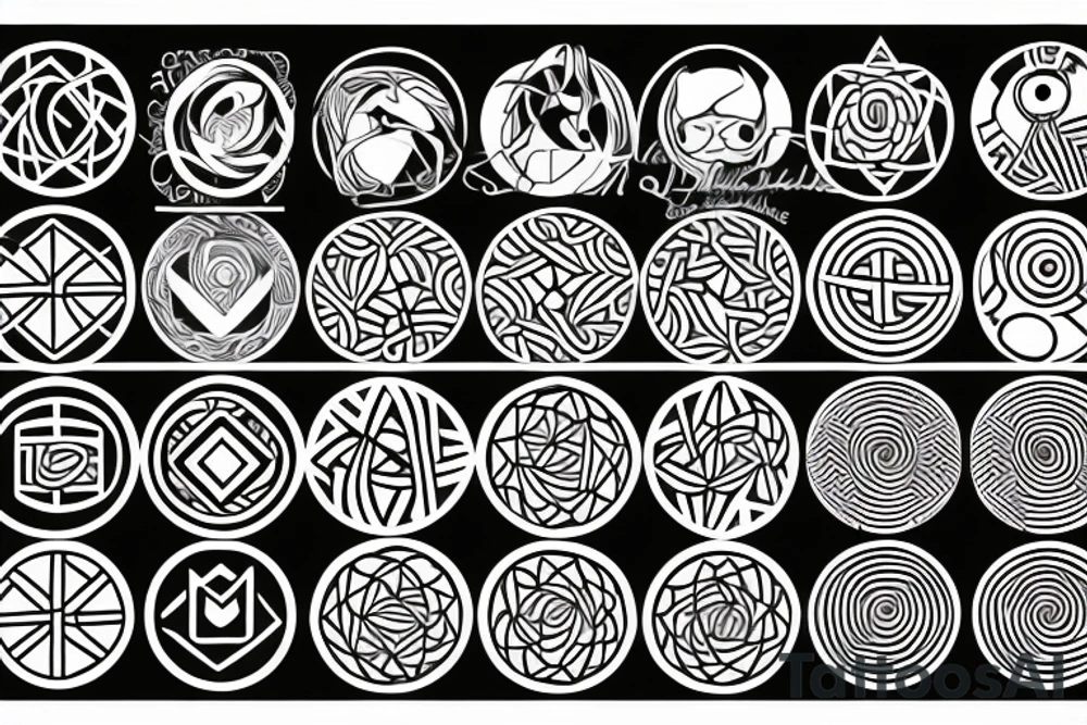 circles and lines tattoo idea