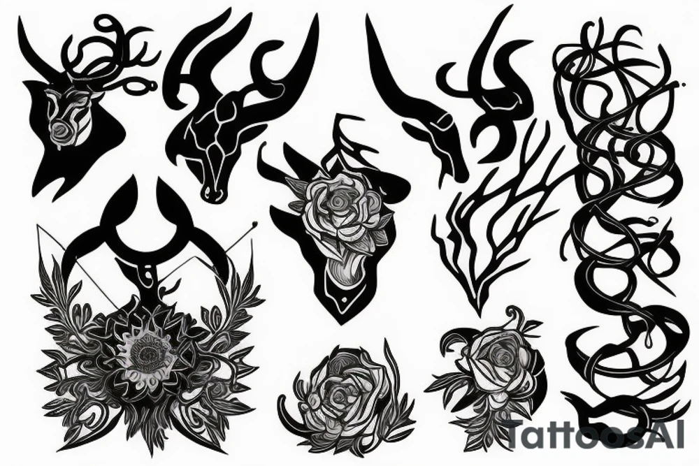 Regeneration and Taurus, stand strong, fineline tattoo idea