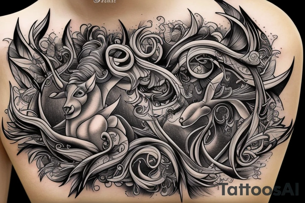Regeneration and Taurus, stand strong, fineline tattoo idea