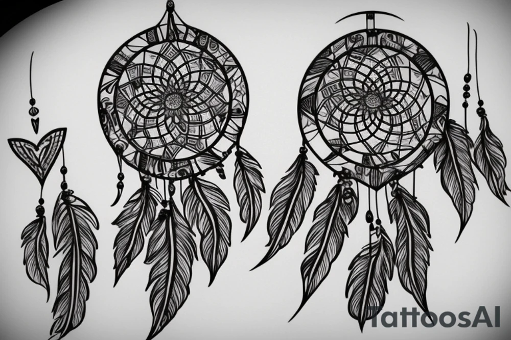 Dreamcatcher, heart nature, fineline, minamalistic tattoo idea
