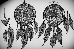 Dreamcatcher, heart nature, fineline, minamalistic tattoo idea