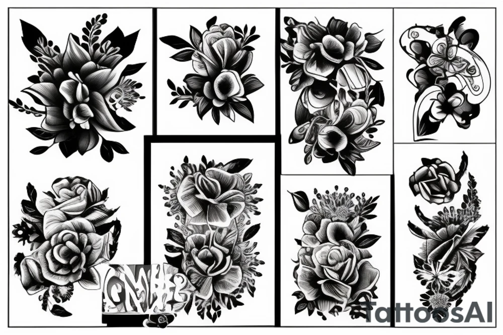 Floral, negative space band tattoo tattoo idea