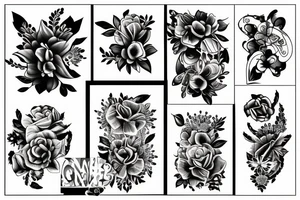 Floral, negative space band tattoo tattoo idea