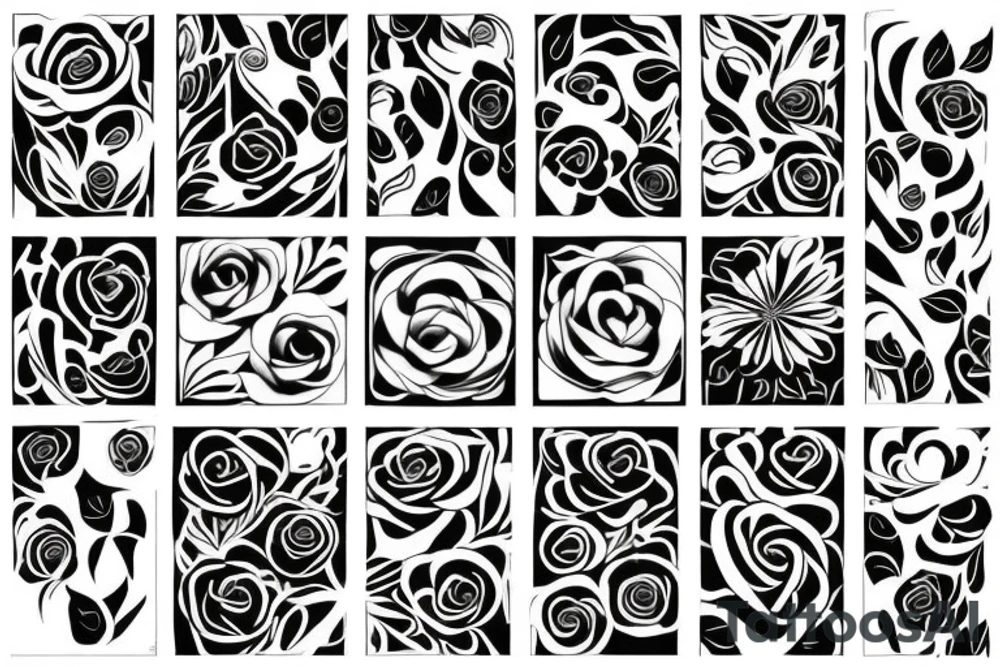Floral, negative space band tattoo tattoo idea