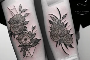 Floral, negative space, band tattoo, tattoo idea