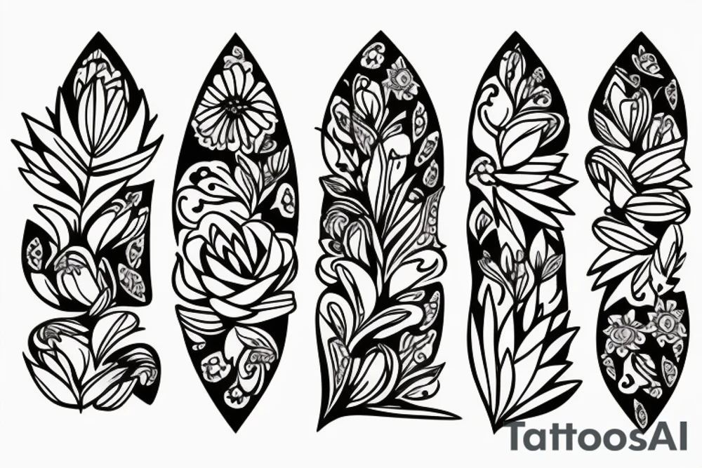 Floral, negative space, band tattoo, tattoo idea