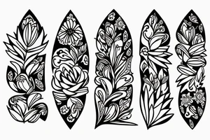 Floral, negative space, band tattoo, tattoo idea