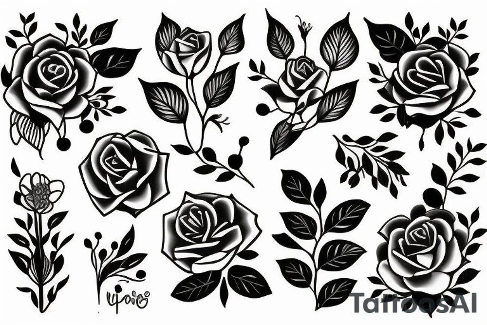 Floral, negative space, band tattoo, fineline tattoo idea Floral, negative space, band tattoo, fineline tattoo idea