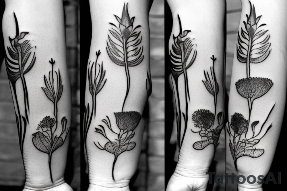 Venus flytrap 
, armband, feminine , black and white, outline tattoo idea