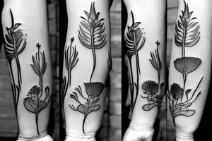 Venus flytrap 
, armband, feminine , black and white, outline tattoo idea