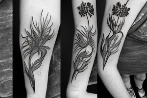 Venus flytrap 
, armband, feminine , black and white, outline tattoo idea