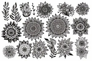 Elegant, flower, mandala armband tattoo idea