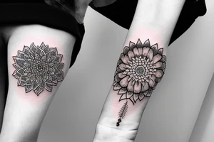 Elegant, flower, mandala armband tattoo idea