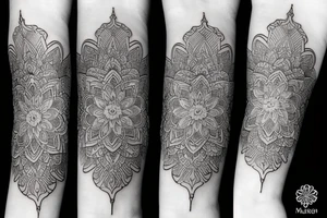 Elegant, flower, mandala armband tattoo idea