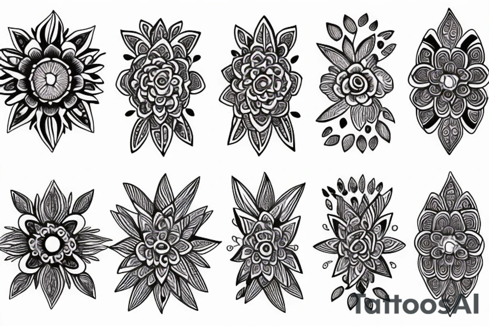 Elegant, flower, mandala armband tattoo idea