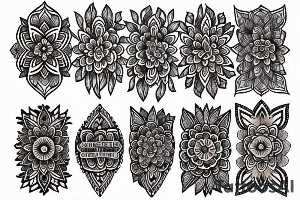 Elegant, flower, mandala armband tattoo idea