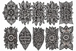 Elegant, flower, mandala armband tattoo idea