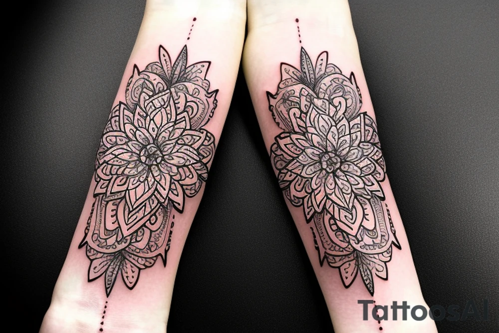 Elegant, flower, Lilly flower mandala armband tattoo idea
