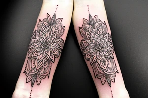 Elegant, flower, Lilly flower mandala armband tattoo idea