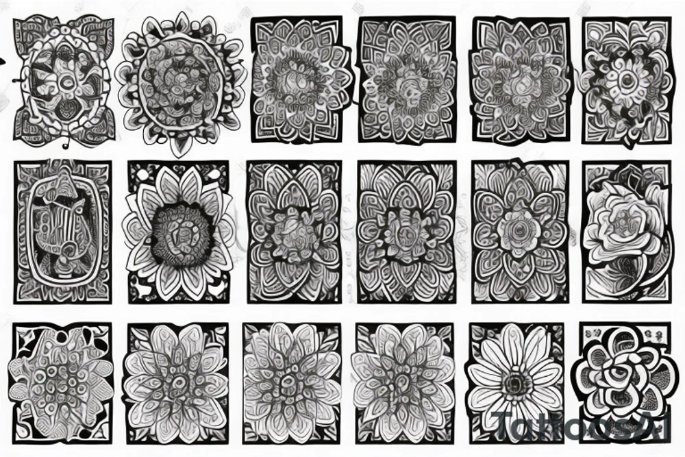 Elegant, flower, Lilly flower, family symbol 
mandala armband tattoo idea