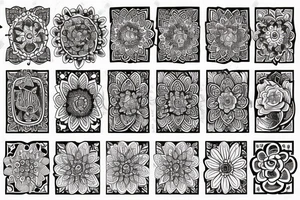Elegant, flower, Lilly flower, family symbol 
mandala armband tattoo idea