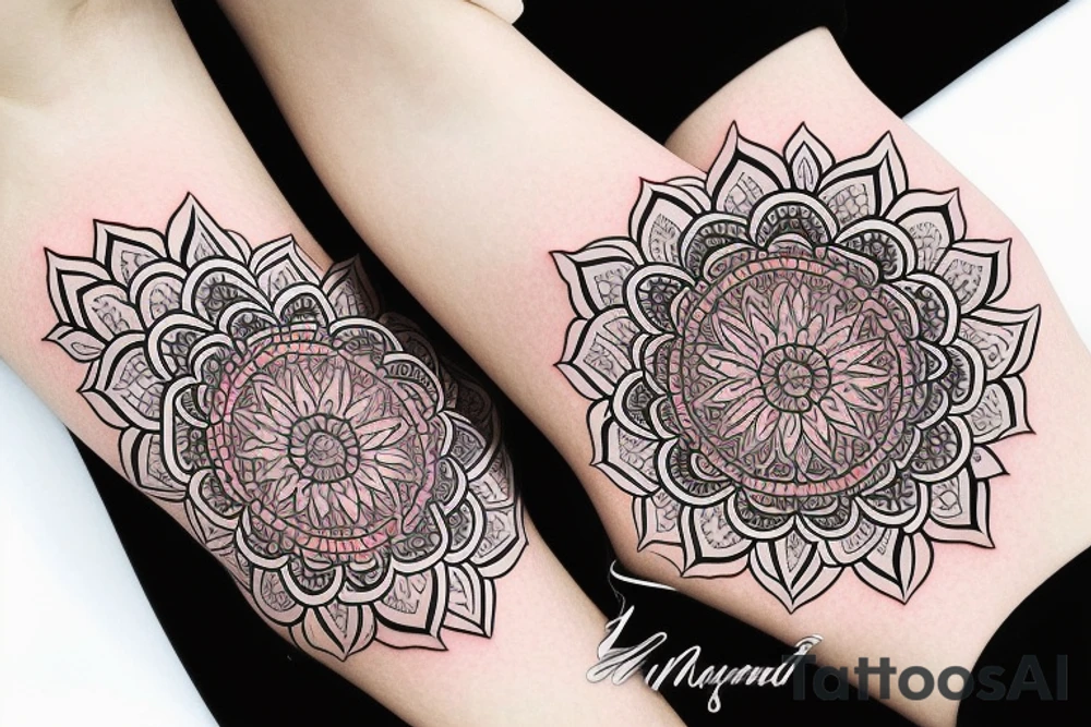Elegant, flower, Lilly flower, family symbol 
mandala armband tattoo idea