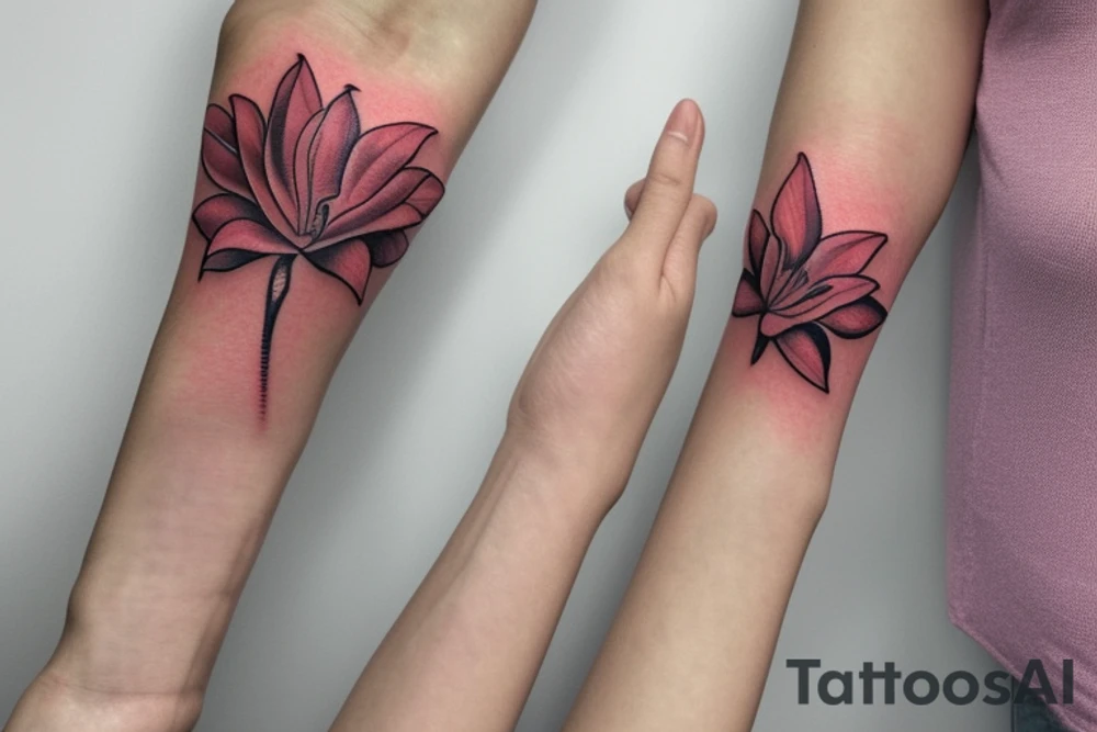 Elegant, flower, Lilly flower, family symbol  armband tattoo idea