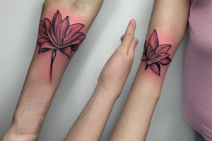 Elegant, flower, Lilly flower, family symbol  armband tattoo idea