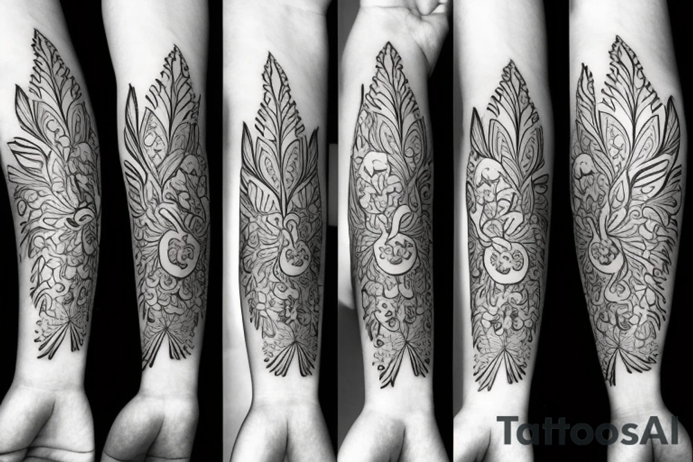 Elegant, flower, Lilly flower, family symbol  armband tattoo idea