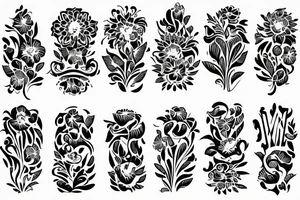 Elegant, flower, Lilly flower, family symbol  armband tattoo idea