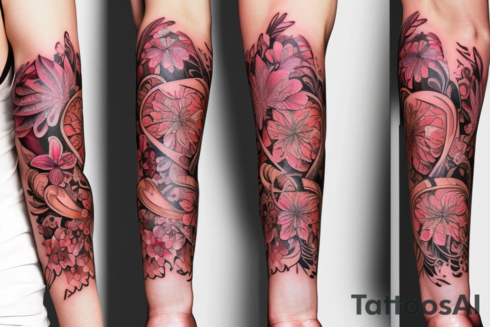 Elegant, flower, Lilly flower, family symbol  armband tattoo idea