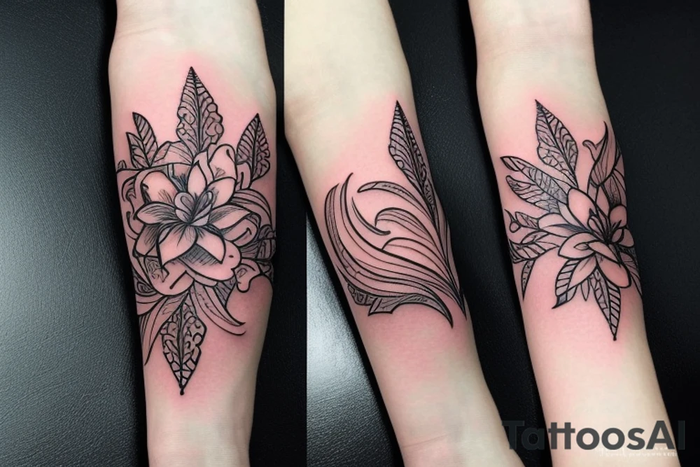 Elegant, flower, Lilly flower, family symbol  armband tattoo idea