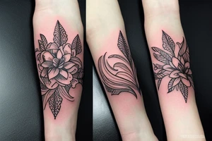 Elegant, flower, Lilly flower, family symbol  armband tattoo idea