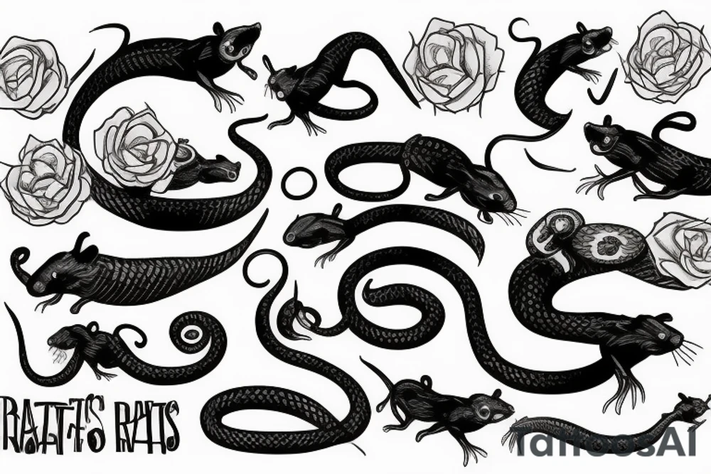 rats bats and snakes tattoo idea