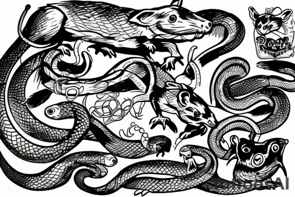 rats bats and snakes tattoo idea