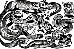 rats bats and snakes tattoo idea