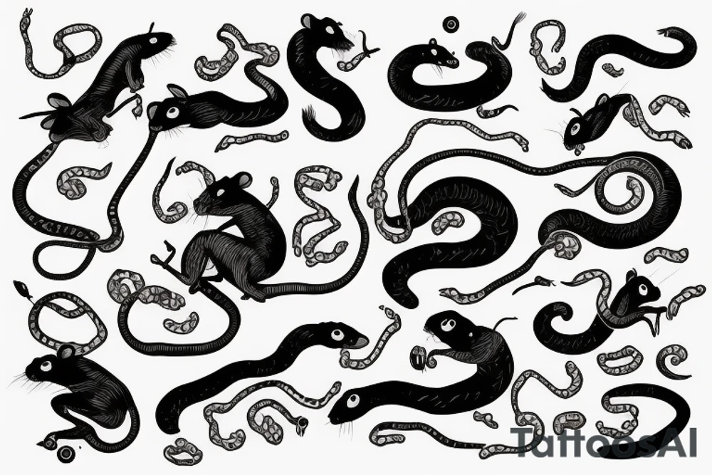 rats bats and snakes tattoo idea