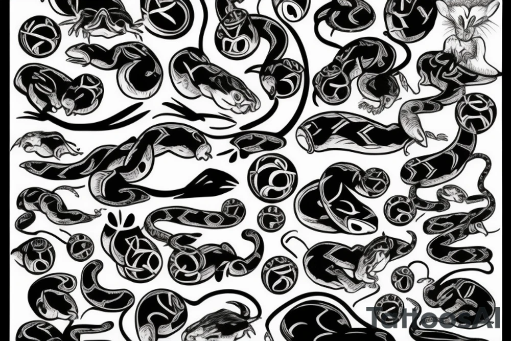 rats bats and snakes tattoo idea