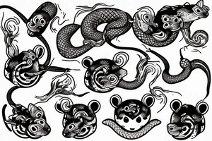 rats bats and snakes tattoo idea