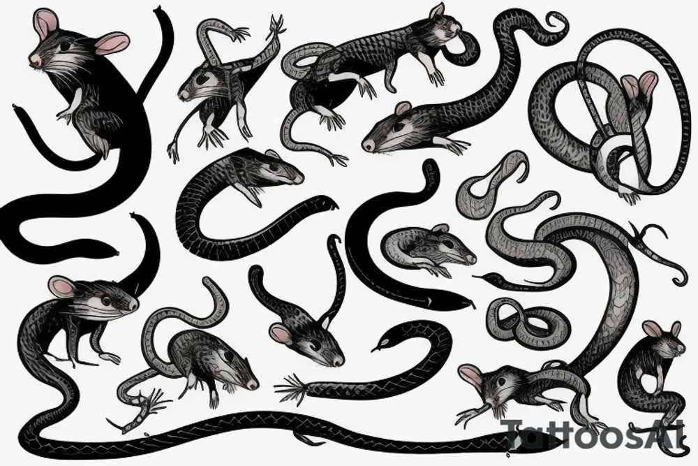 rats bats and snakes tattoo idea