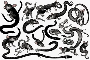 rats bats and snakes tattoo idea