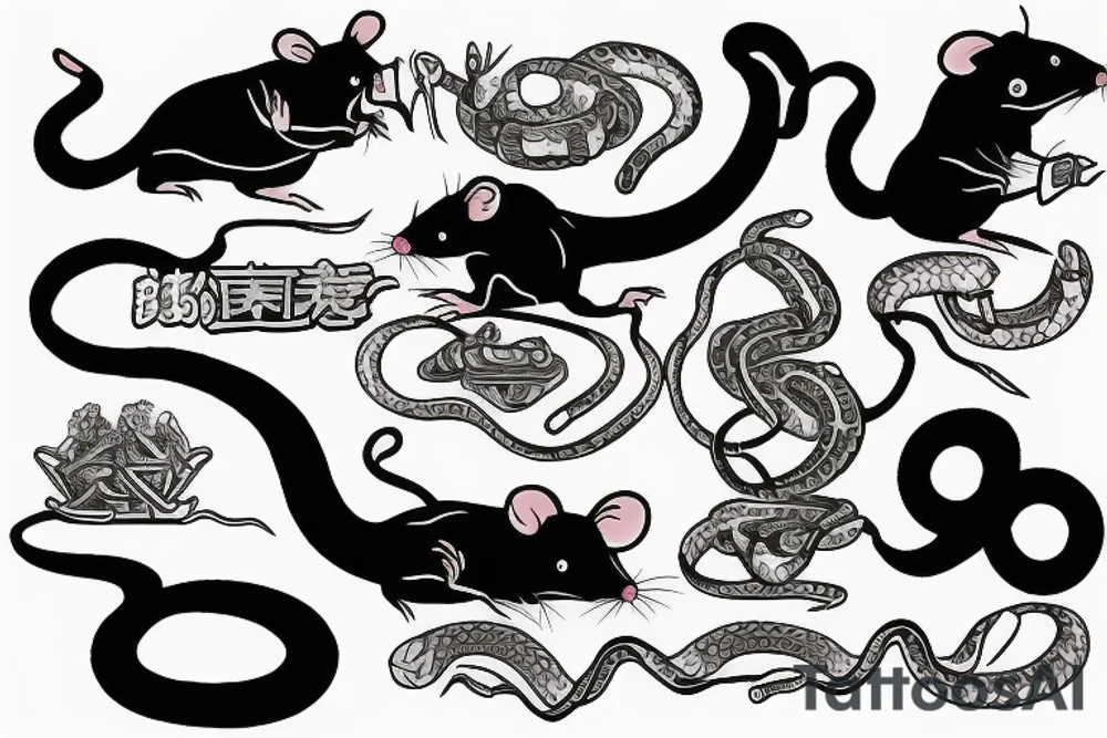rats bats and snakes tattoo idea