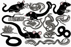rats bats and snakes tattoo idea