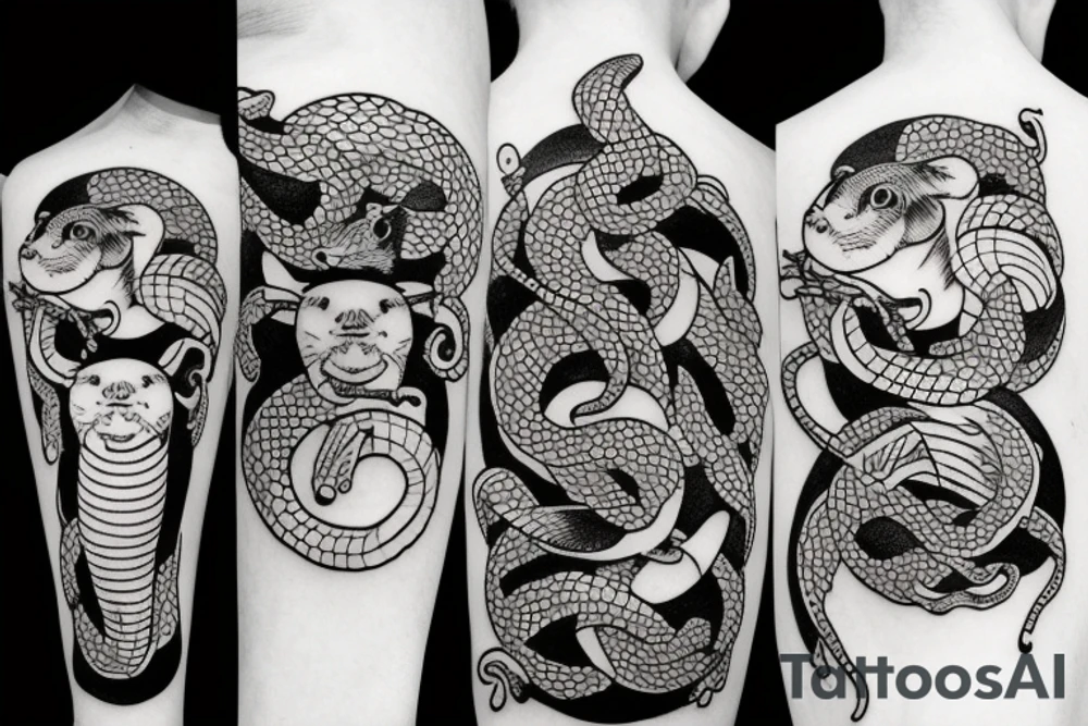 rats bats and snakes tattoo idea