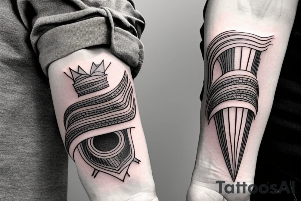 black armband with straight lines tattoo idea