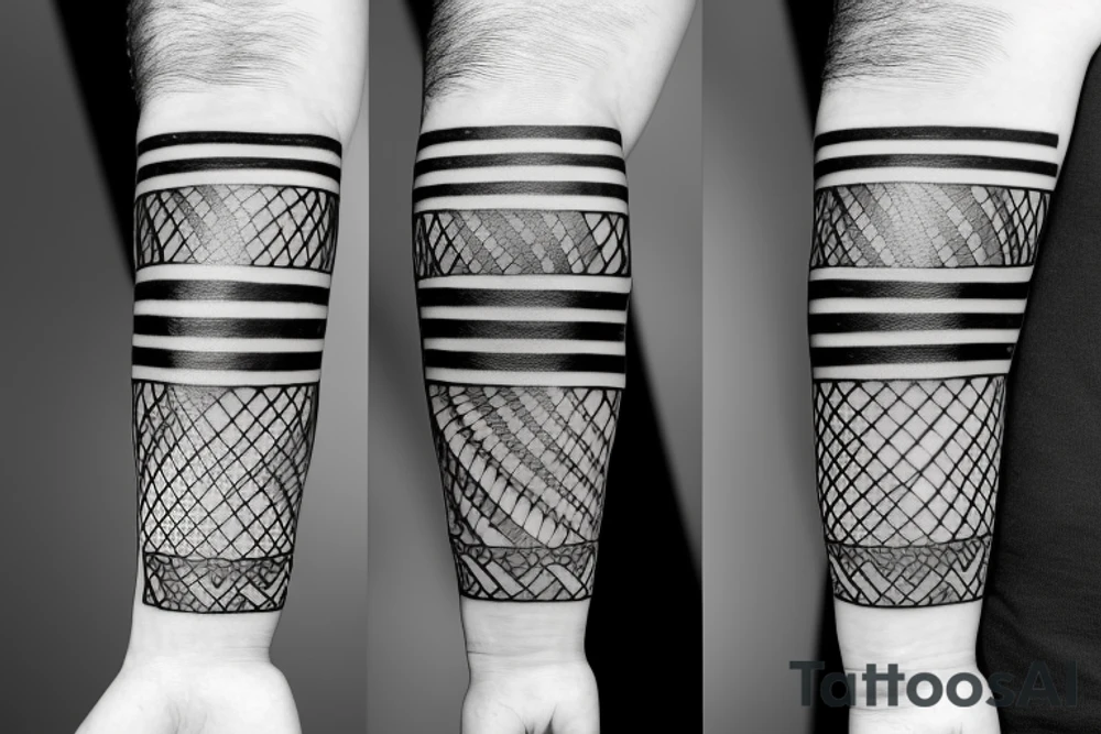 black armband with straight lines tattoo idea